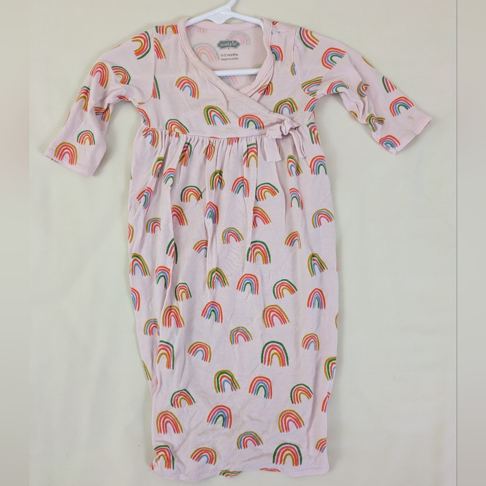 Mud Pie Rainbow Gown ~ 0-3 mo